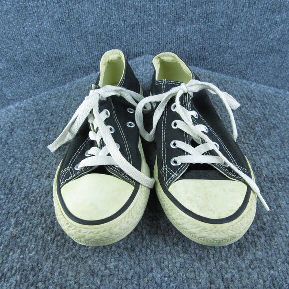 Converse Boys Sneaker Shoes Sz Y 2 Medium Athletic Black Fabric Lace Up - Picture 2 of 6